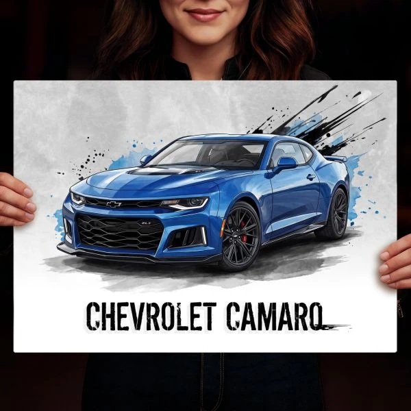 Duzy plakat metalowy Chevrolet Camaro ZL1